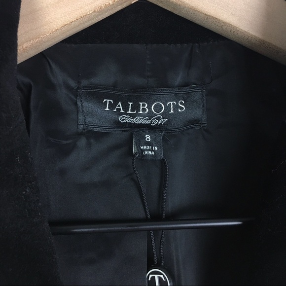 TALBOTS Jacket Blazer Velvet Kate Fit Black Velour Romantically Curvy Size 8 NWT - Picture 7 of 11